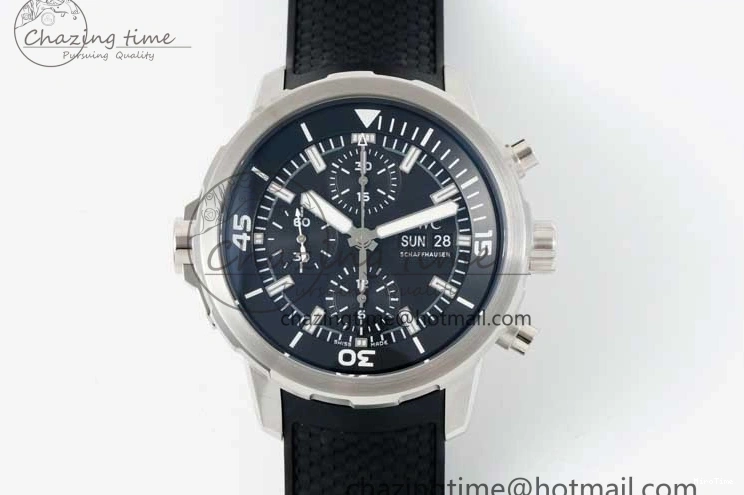 MIROTIME 0425 Aquatimer Chrono SS RSF 1:1 Best Edition Black Dial on Black Rubber Strap A EyeCatching 7073